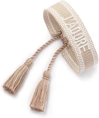 Bracelets d'amitié mots brodés pompon réglable preppy bohème bijoux faits à la main