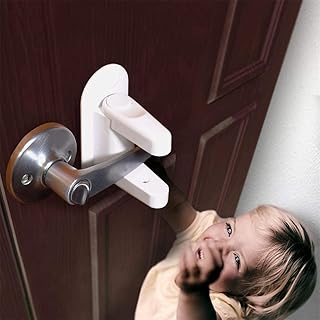 Serrure à levier de porte de sécurité pour enfants (paquet de 2) adhésif