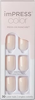 Faux ongles colorés pointus kiss empress - rose, modèle kimc001c, lot de 33