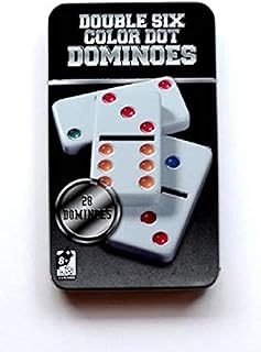 Jeu de dominos à double points de qualité supérieure avec boîte en fer