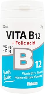 Vitabalans vitamine b12, 1000 mcg, avec acide folique, système nerveux et soutien cérébral