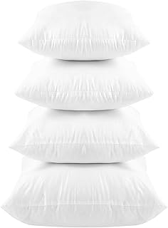 Oranifal 45x45 ensemble de rembourrage d'oreiller de 4 pièces carrées avec housse