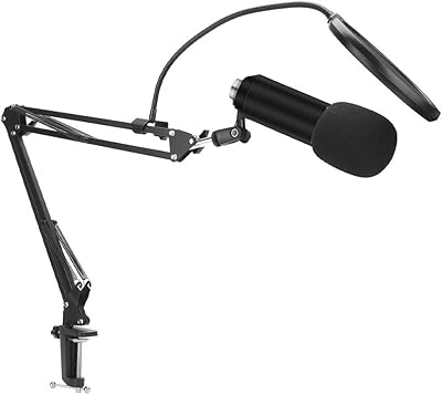 Ensemble de microphones à condensateur professionnels margoun pour diffusion et studio avec filtre