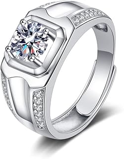 Bague pour homme en argent sterling 925, zircone cubique 5a d'un carat, mariage