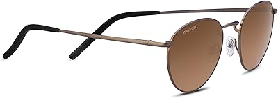 Lunettes de soleil rondes serengeti 8928 hamel bronze brossé vis polarisées en métal