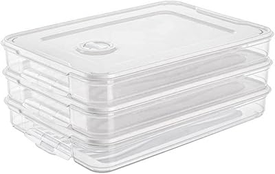 3 pièces conteneurs de stockage de nourriture en plastique boîte de rangement empilable