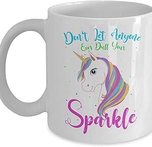 Tasse majestueuse au design licorne avec impression "ne laissez personne ternir votre étincelle" tasse inspirante pour femme. Explorez un monde de bonnes affaires sur Diaytar Sénégal