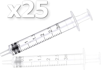 Paquet de 25 seringues en plastique bastin avec emballage individuel pour usage