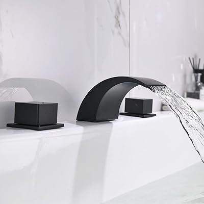 Robinet de baignoire cascade shaco robinet romaine noir mat salle bain en acier