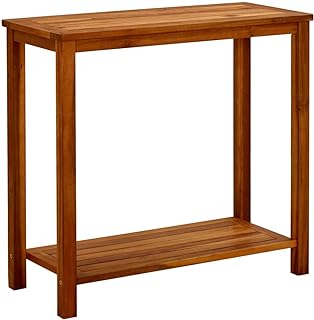 Table console de jardin en bois d'acacia massif fidaxl, table extérieure intérieure moderne
