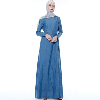 Denim abaya kaftan dubaï robe islamique café abayas pour femmes et hijab