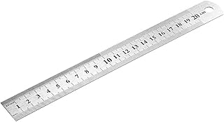 Règle en métal de 20 cm, échelle double face en acier inoxydable