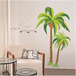 Sticker mural en vinyle noir pour cocotiers, silhouette d'oiseaux, pour salon, école, crèche