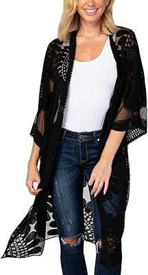 Femmes col en v bohème maxi kimono maillot de bain caftan bikini couvrir