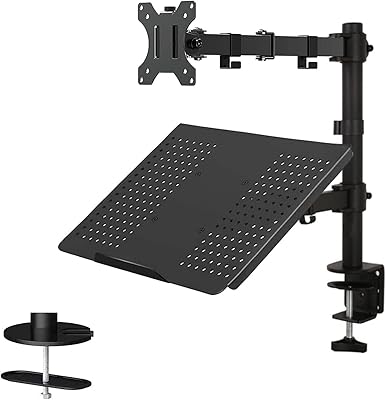 Support pour écran d'ordinateur portable avec plateau pour clavier support de bureau
