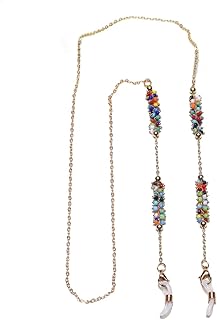 Chaîne de lunettes dorée, chaîne de lunettes de soleil élégante pour accessoire d'été, cuivre et perles colorées, 29,5. Le discount haut de gamme, c'est possible avec Diaytar