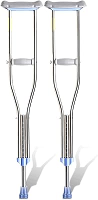 Béquilles médicales avec ressort d'absorption des chocs intégré pour adultes, canne de marche en acier inoxydable à hauteur réglable, béquilles sous les bras supportant jusqu'à 100 kg. Des produits variés pour tous les besoins sur Diaytar Sénégal