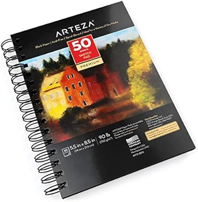 Carnet de croquis noir arteza 55 x 85" 50 feuilles 90