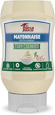 Mrs taste mayo sans sucre avec ail, zéro calories, zéro sodium, zéro sucre, riche en fibres, compatible céto, paléo, condiments et sauces (11 oz, mayo à l'ail). Diaytar : Là où commence votre expérience shopping idéale