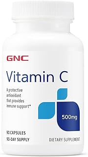 Vitamine c gnc 500 mg, 90 gélules, fournit un soutien immunitaire