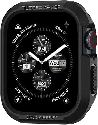Spigen apple watch 44 mm series 4 : boîtier robuste, noir