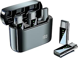 Microphone sans fil, pour téléphone type-c/apple, micro sans fil plug-play avec 2 étuis