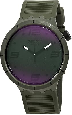 Montre unisexe mouvement quartz affichage analogique et bracelet en silicone vert
