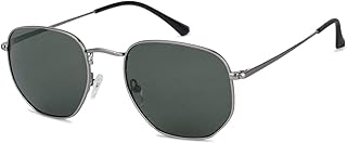 Lunettes de soleil lenskart | hexagonales à monture complète polarisées et protection