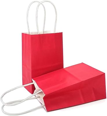 (24 sacs) sacs cadeaux rouges avec poignées kraft faveurs de mariage. Diaytar : Quand qualité rime avec économie