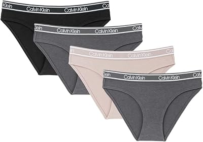 Sous-vêtements bikini en bambou calvin klein pour femmes, culottes, paquet de 4