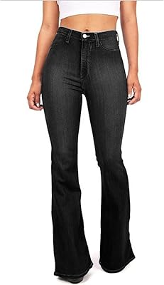 Jean stretch femme jean évasé taille haute ample stylé grande taille pantalon
