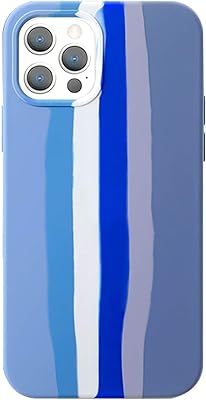Coque en silicone de couleur arc-en-ciel pour iphone 12 et 12 pro 6,1 pouces | iphone 12 max 6,7 pouces, en gel de silicone résistant aux chocs avec une doublure douce en microfibre multicolore (iphone 12 max (6,7) pouces, bleu ). Diaytar : Le discount nouvelle génération au Sénégal