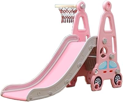 Toboggan pour enfants avec panier de basket 2 en 1 au design d'une