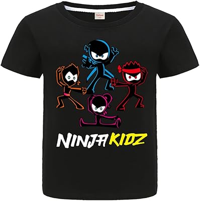 T-shirt d'été décontracté ninja kids pour enfants en 100 % coton