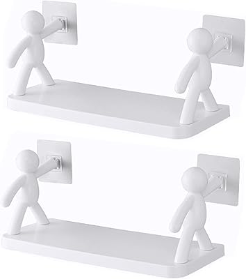 Support de récepteur mural de cuisine au design méchant, autocollant, motif petit homme