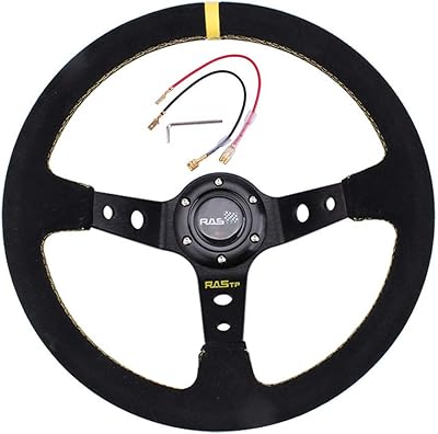 Volant de course en daim à plaque profonde rastep, taille 13,58"/345 mm, 6