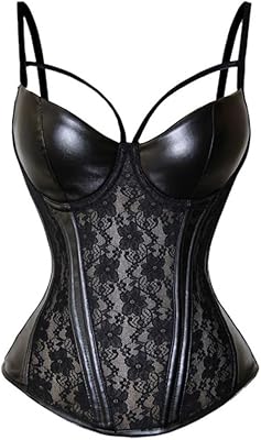 Sdgh bustier push-up en simili cuir avec jarretelles corset bustier party corsets lingerie