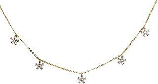 Collier pendentif de luxe en forme de fleur en zircone plaqué or 24