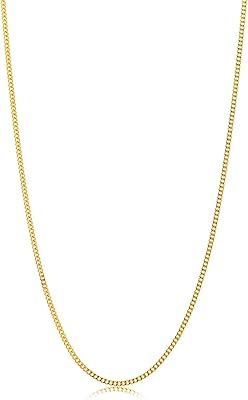 Collier chaîne gourmette entièrement en or jaune 14 carats/585, longueur 45 cm