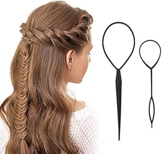 2 PIÈCES OUTIL DE TRESSAGE GLOBAL QUEUE DE CHEVAL EN PLASTIQUE OUTIL