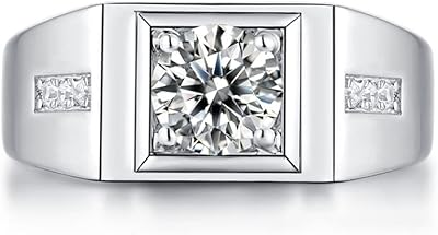Bague de fiançailles tomophile pour hommes en argent sterling 925 de 1,0 carat