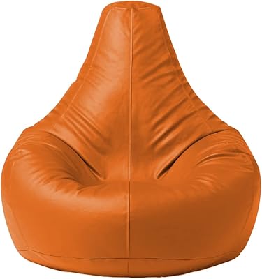 Fauteuil poire en similicuir lux decora avec rembourrage (taille xl orange)