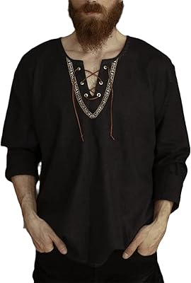 Chemise élégante décontractée à manches longues et col en v pour hommes, chemise