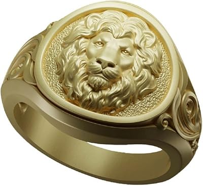 Bague de lion pour hommes, bague de lion viking nordique, bague de tête