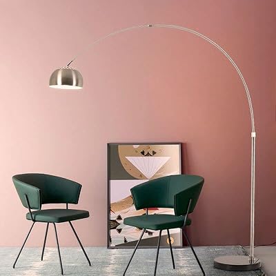Lampadaire incurvé moderne avec base en marbre