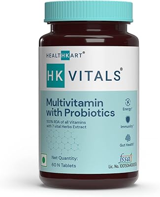 Healthkart hk vitals multivitamines avec probiotiques avec vitamine c b d zinc soutient