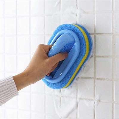 Brosse éponge castowave avec poignées bleues douces et gomme magique pour nettoyer la baignoire