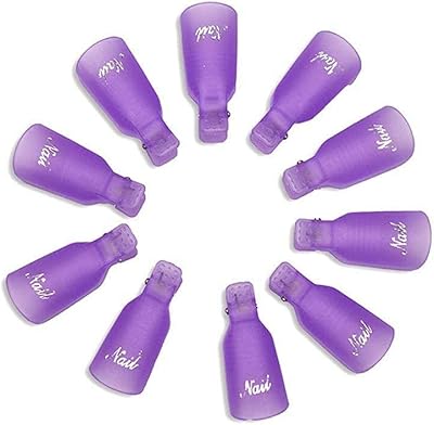 10 pièces de dissolvant de vernis à ongles en plastique acrylique, clip d'art
