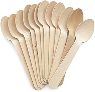 Cuillère en bois d'emballage snh - cuillère jetable lourde, couverts transparents robustes