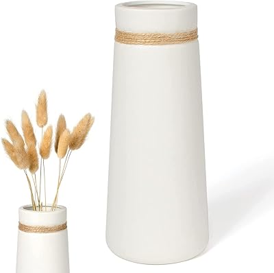 Vase en céramique d'herbe de pampa vase à bouquet blanc